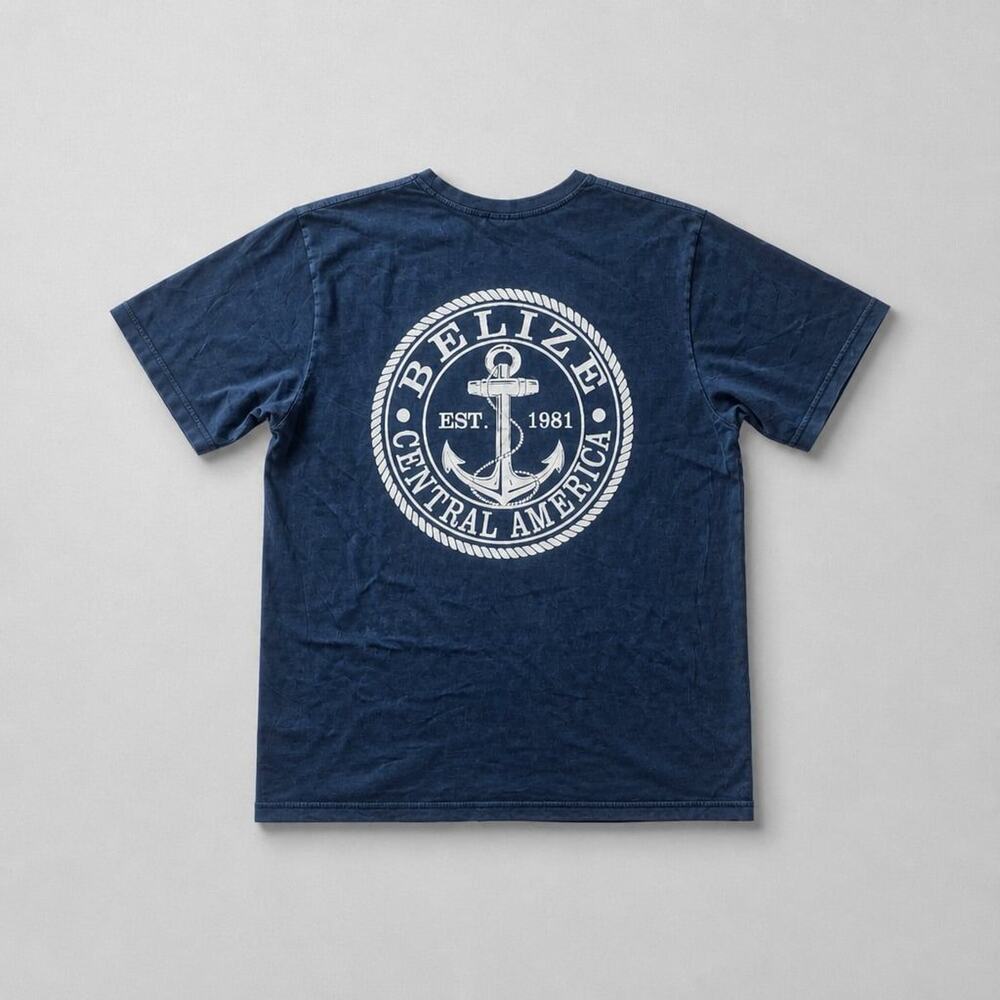 No.87 US Vintage Collection Belize Central America Anchor Graphic T-Shirt
